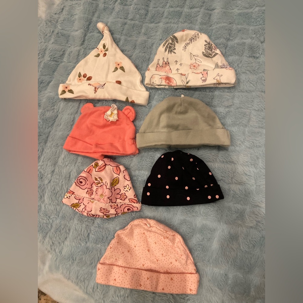 7 set of newborn baby hats